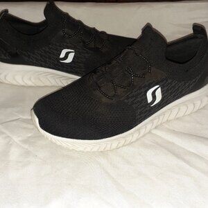 STQ SHOES SLIP ON COMFORT WALKING SNEAKERS BLACK MESH NON SLIP-WOMENS SIZE 7